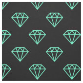 Tissu Diamant - Turquoise sur Noir (Échantillon)