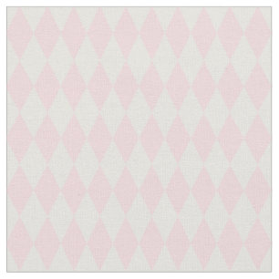 Tissu Diamants Arlequin Ivoire et Rose Clair