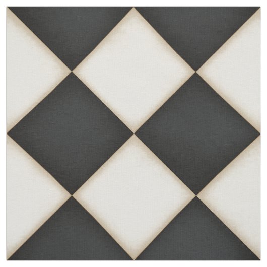 Tissu Diamants blancs noirs et antiquités (grande échell (Échantillon)