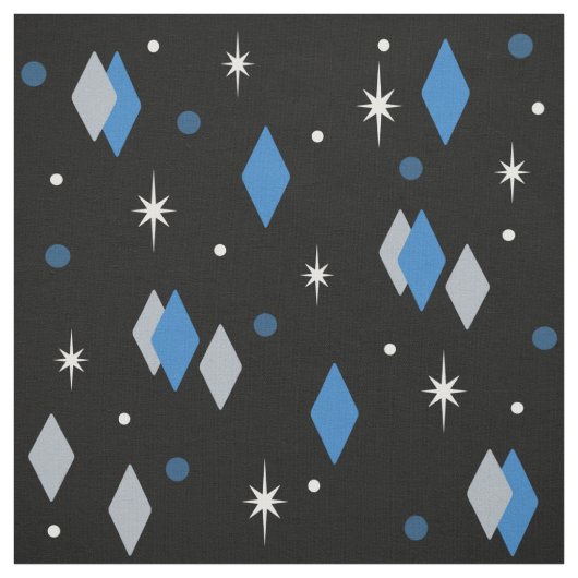 Tissu Diamants de l'âge de l'espace bleu gris noir (Échantillon)
