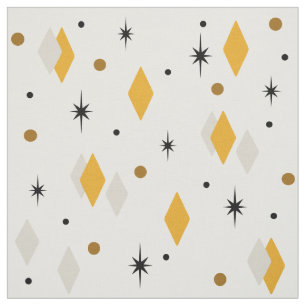 Tissu Diamants de l'âge de l'espace gris orange blanc