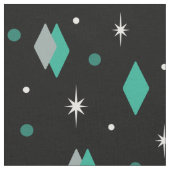 Tissu Diamants de l'âge spatial Turquoise Noir (Fermer)