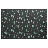 Tissu Diamants de l'âge spatial Turquoise Noir (Fat Quarter)