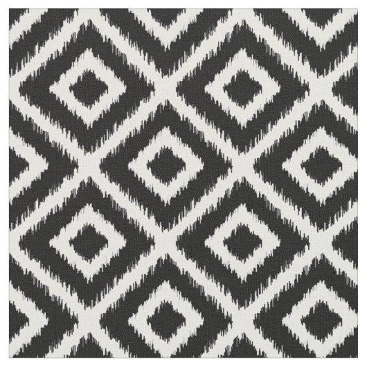 Tissu Diamants d'Ikat noir et blanc (Fermer)