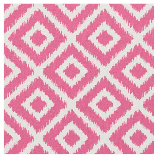 Tissu Diamants d'Ikat rose chaud (Fermer)