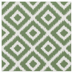 Tissu Diamants d'ikat vert de la mousse