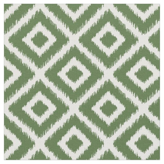 Tissu Diamants d'ikat vert de la mousse (Fermer)