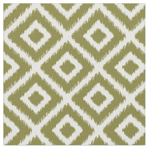 Tissu Diamants d'ikat vert olive