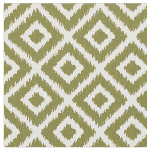 Tissu Diamants d'ikat vert olive (Fermer)