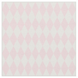 Tissu Diamants Harlequin Blanc et Rose Clair