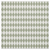 Tissu Diamants Harlequin Blanc et Vert Olive (Échantillon)