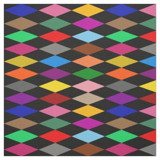 Tissu Diamants Harlequin Colorés Design Noir (Échantillon)