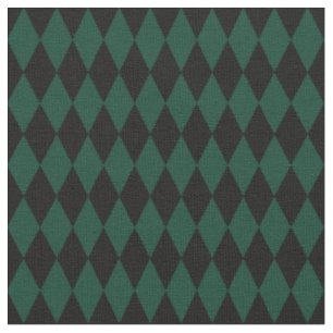Tissu Diamants Harlequin Noir & Vert Foncé