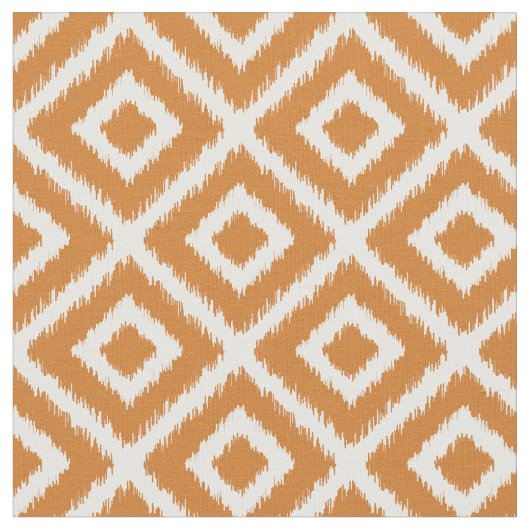Tissu Diamants Ikat Orange Brûlé (Fermer)