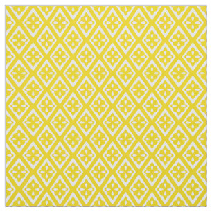 Tissu Diamants médiévaux - or moutarde et blanc