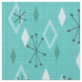 Tissu Diamants modernes du milieu du siècle Aquamarine (Fermer)