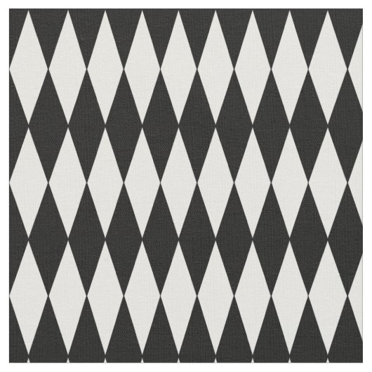 Tissu Diamants noirs et blancs de harlequin grands (Fermer)