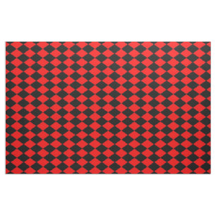 Tissu Diamants noirs rouges