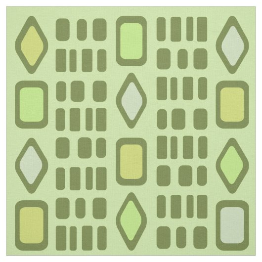 Tissu Diamants rétro Rectangles Chartreuse (Échantillon)