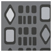 Tissu Diamants rétro Rectangles gris noir (Fermer)