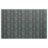 Tissu Diamants rétro Rectangles Turquoise noir (Yard)