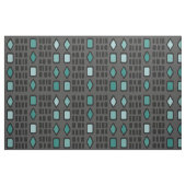 Tissu Diamants rétro Rectangles Turquoise noir (Fat Quarter)