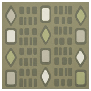 Tissu Diamants Rétro Rectangles Vert Olive