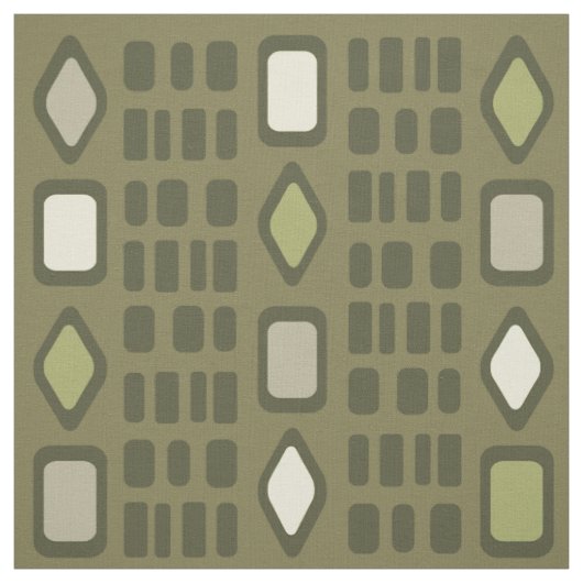 Tissu Diamants Rétro Rectangles Vert Olive (Échantillon)