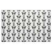 Tissu d'icône d'ensemble de noir de police de (Fat Quarter)