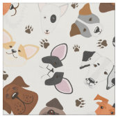 Tissu Différents chiens de races motif (Fermer)