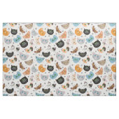 Tissu Différents visages de chat motif (Fat Quarter)