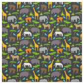 Tissu d'impression d'animaux de safari (Échantillon)