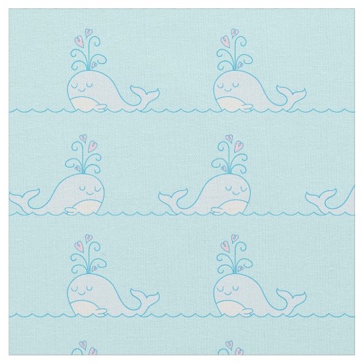 Tissu d'impression de baleine bleu clair (Fermer)