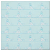 Tissu d'impression de baleine bleu clair (Échantillon)
