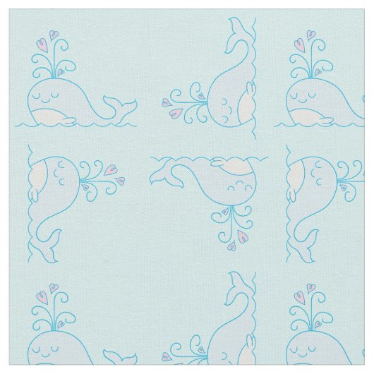 Tissu d'impression de baleine bleu clair (Fermer)