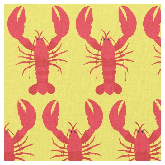 Tissu d'impression de homard jaune (Fermer)