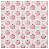 Tissu d'impression de petits gâteaux roses (Échantillon)