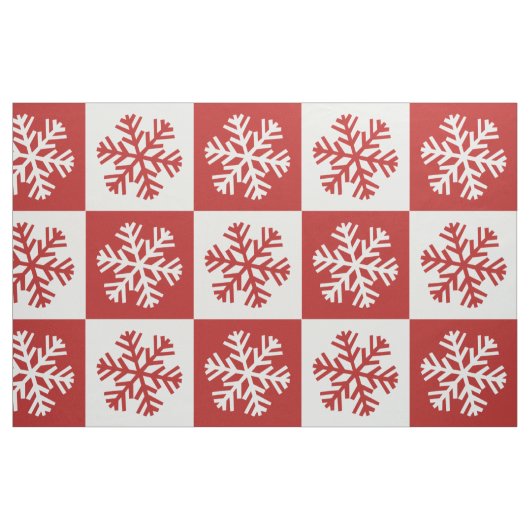 Tissu d'impression en damier blanc rouge (Fat Quarter)