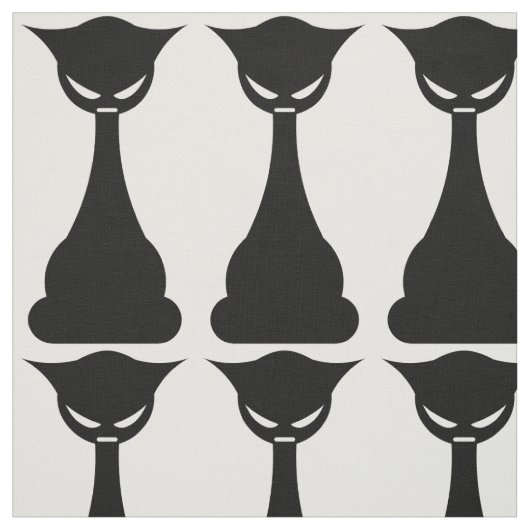 Tissu d'impression en silhouette de chat noir goth (Échantillon)