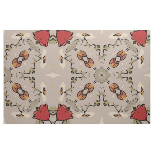 Tissu d'impression géométrique des tulipes rouges (Fat Quarter)