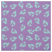 Tissu d'impression Mermaid Turquoise Aqua et viole (Échantillon)