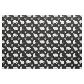 Tissu d'impression noir blanc de chats et de patte (Fat Quarter)