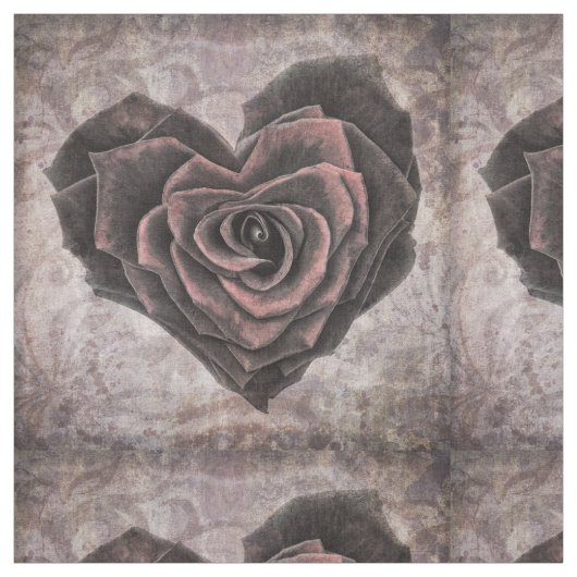 tissu d'impression rose goth heart (Échantillon)