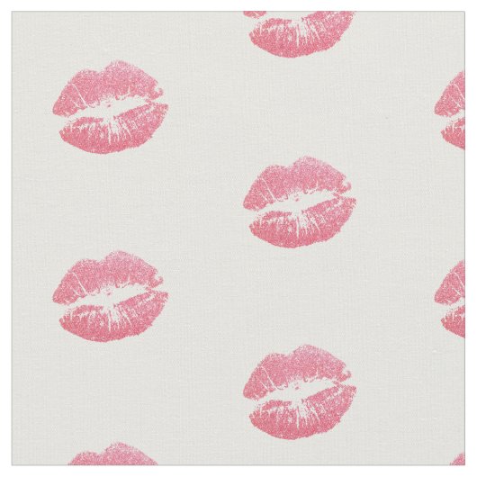 Tissu d'impression simple Pinkish Red Lip par le t (Fermer)