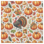 Tissu Dindes rustiques Citrouilles Feuilles d'automne Ac (Fermer)