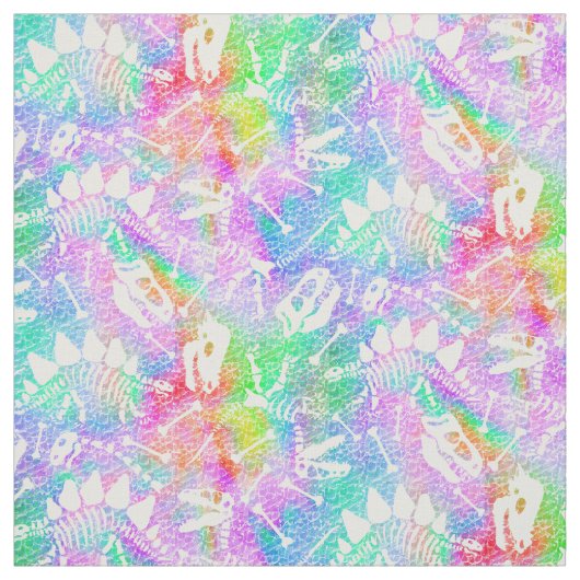 Tissu Dino Bone Dig Rainbow (Échantillon)