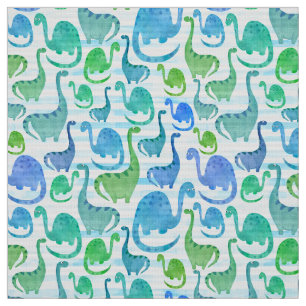 Tissu Dino Stripe Aquarelle Dinosaures Adorable