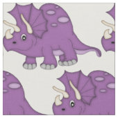 Tissu Dinosaure pourpre mignon de bande dessinée (Fermer)