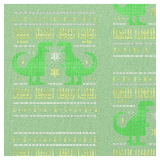 Tissu dinosaure vert hanoukka laide (Fermer)