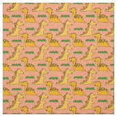 Tissu Dinosaures Brown avec de l'herbe verte (Échantillon)